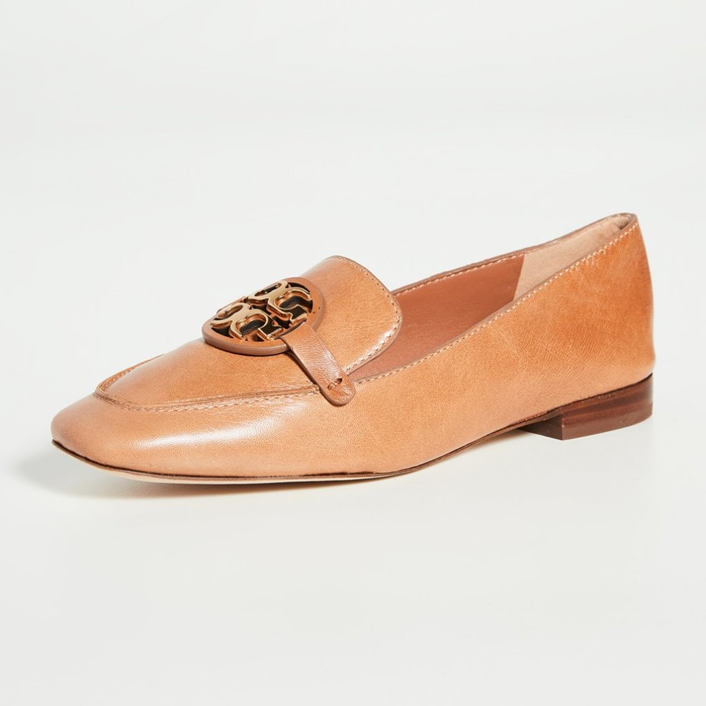 Tory Burch NIB MILLER METAL-LOGO LOAFER LEATHER Tan 11 - Picture 9 of 9